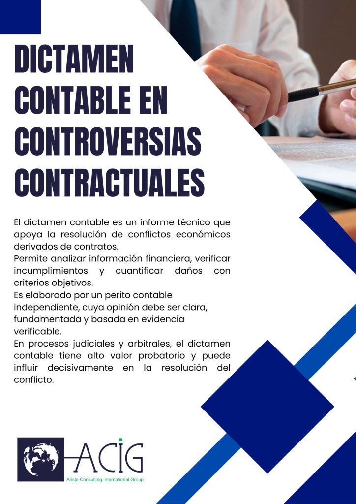 dictamen contable, controversias contractuales